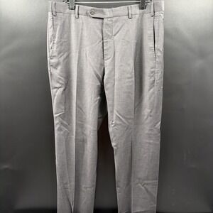 Zanella Pants Mens 36x32 Black Devon Flat Front Wool Dress Trousers Suit Stretch